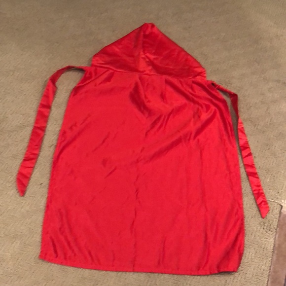Red Satin Cape with Hood -Halloween Costume - One Size - Picture 3 of 12